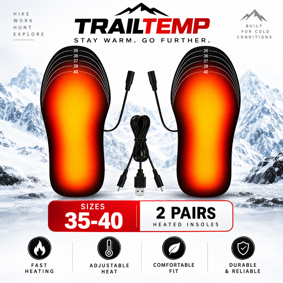 TrailTemp™ Heated Insoles
